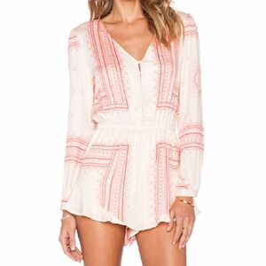The Jetset Diaries Boho Paisley Print Long Sleeve Romper Size Small